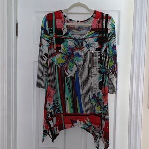Top / Tunic Colorful Floral Women's Size Large